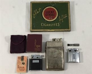 Vintage Lighters & Tin by Ronson & Evans (4Pcs) https://ctbids.com/#!/description/share/236171