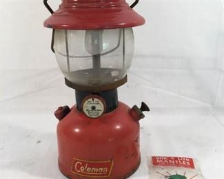 Vintage 1953 Coleman Model 220A Red & Black Lantern with Mantles (2Pcs) https://ctbids.com/#!/description/share/236174