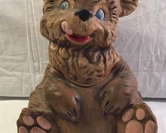 Vintage Gilner California Brown Teddy Bear Cookie Jar https://ctbids.com/#!/description/share/236184