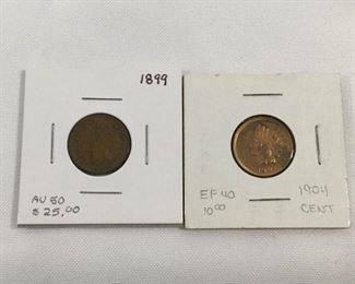 1899 & 1904 Indian Head Pennies (2Pcs) https://ctbids.com/#!/description/share/236258