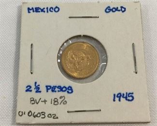 Rare 1945, 2 1/2 Pesos Gold Piece https://ctbids.com/#!/description/share/236274