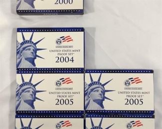 US Mint Proof Sets 2000, 2004, 2005 & 2006 (6sets) https://ctbids.com/#!/description/share/236299