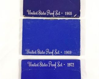 US Mint Proof Sets 1968, 1969, & 1972 (3Sets) https://ctbids.com/#!/description/share/236300