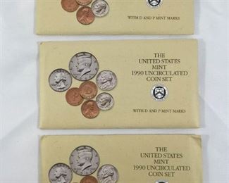 1990 United States Mint Uncirculated Coin Sets (3Sets) https://ctbids.com/#!/description/share/236315