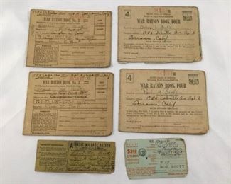 Vintage 1940s WW2 Ration Books, Mileage Ration & Hunting License (6Pcs) https://ctbids.com/#!/description/share/236316