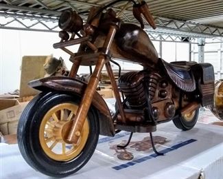 Wood Motorcycle Sculpture .  sold