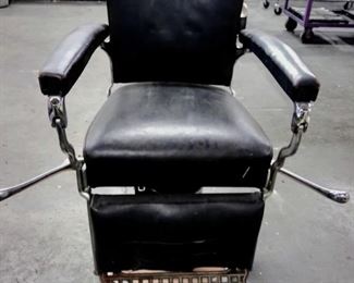 Black leather early 1900s Barber chair