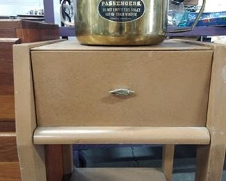  Vintage Railroad Brass Commode        Mid Century End Table    At site Saturday