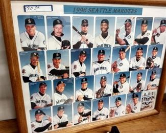 Complete  1996 Mariners Trading card set  Framed  at site saturday