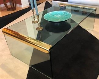 Mid-Century glass and brass table