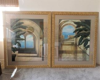 Pair of large wall art 