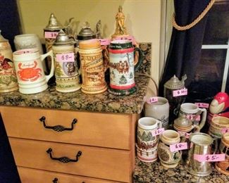 Lot's of steins, some were over $100 when collecting