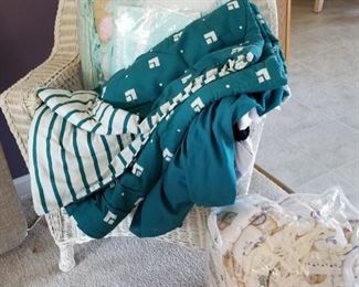 2 Comforter Sets and 2 Complete Baby Bedding Sets, Sheets, Towels and Blankets still to be put out for display.