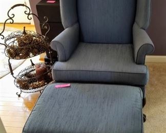 Wing Back Chair and Ottoman
