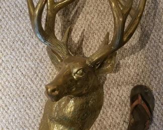 Life Size Brass Deer Head from New Orleans.