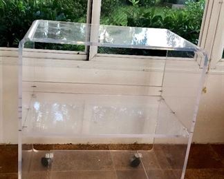 Lucite Beverage Cart - (16W 27L 31H)
