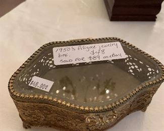 1950's Filigree Jewelry Box