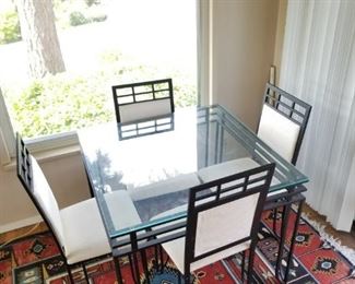 Dining Table w/ Glass Top + 4 chairs