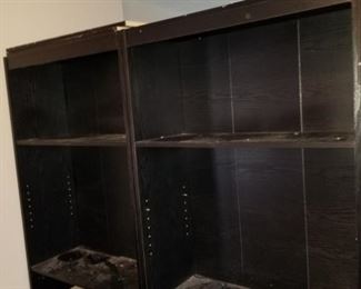 2 Tall Black Shelves
