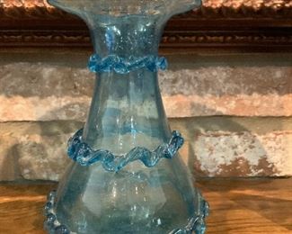 Hand Blown and Applied Glass Vase