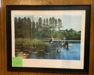 John Dearman "Father & Son" Print. Signed by George H. W. Bush, George W. Bush and by Artist