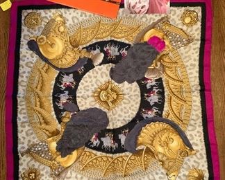 Hermes Casques et Plumets Silk Scarf