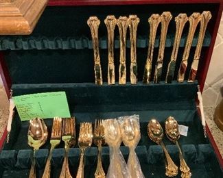 (2) Sets F.B. Rogers Gold Wash Flatware