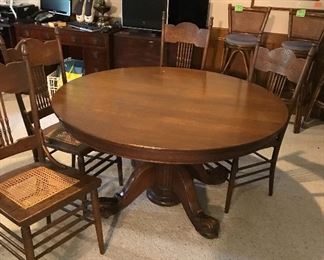 Antique Tiger Oak Dining Table