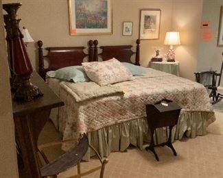 Pair of twin headboards used as a king headboard. Footboards, side rails and slats available