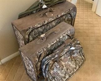French Suede Luggage Set