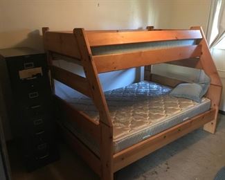 bunk bed, file cabinet