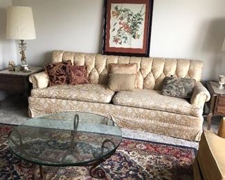 Formal Sofa, Crystal Lamps, Coffee Table