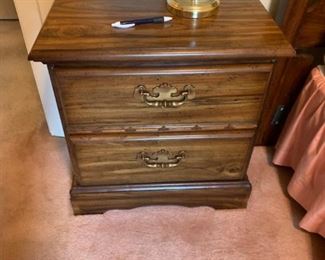 #3 cabinet laminate bedside table w 2 drawers   $ 30.00