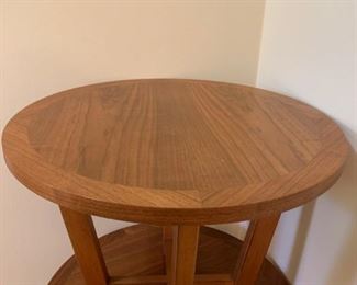 #15 table (2) mid century round end tables 2@ $100 ea  20x15