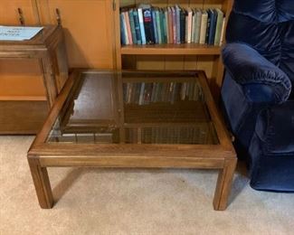 #27 table square glass top coffee table 14.5x35 sq  $ 65.00