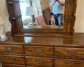 #31 cabinet laminte dresser w 9 drawers 60x18x70  $ 65.00