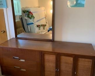#40 dresser with mirror American of Martinsville 6 drawers 2 doors 62x18x30 mirr 31x43  $ 275.00