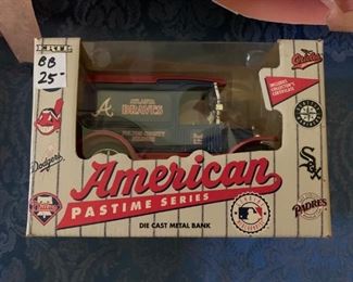 #57 bb misc American Pastie Series Atlanta Braves truck bank  $25.00
