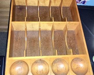 Large solid wood antique cash drawer from an old New Orleans Mercantile