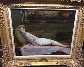 George Luks (American, 1867 - 1933), "Reclining Nude"