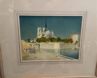 Joseph Edward Southall (British, 1861 – 1945), "Notre Dame and the Seine"