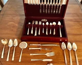 Nobility silver plate 10 piece place setting for 8 with 12 serving pieces