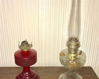 Antique oil lamps