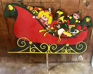 Vintage Santa’s sleigh yard decor