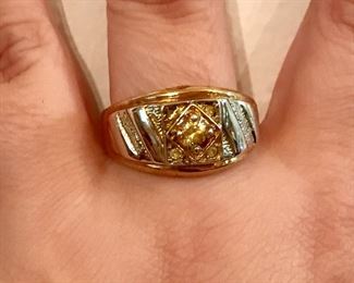Men’s sterling silver and citrine ring