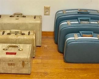 Sets of vintage luggage