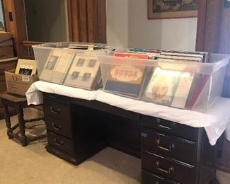 Credenza and lots of albums (mostly classical)