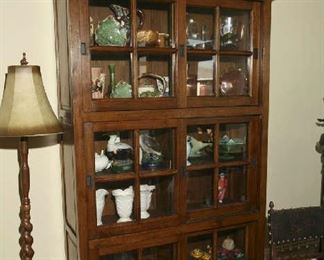 Lovely old style oak display cabinet