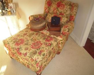 upholstered chair & ottoman