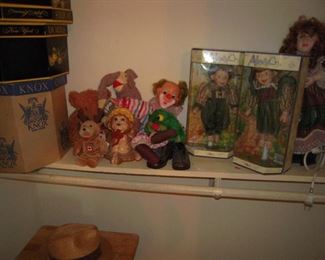 old hats, hat boxes, more dolls